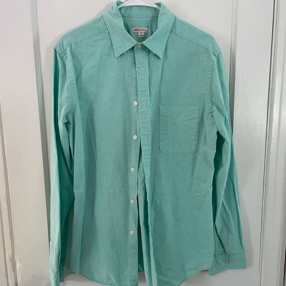 Merona seafoam men’s button down shirt. - Picture 1 of 3